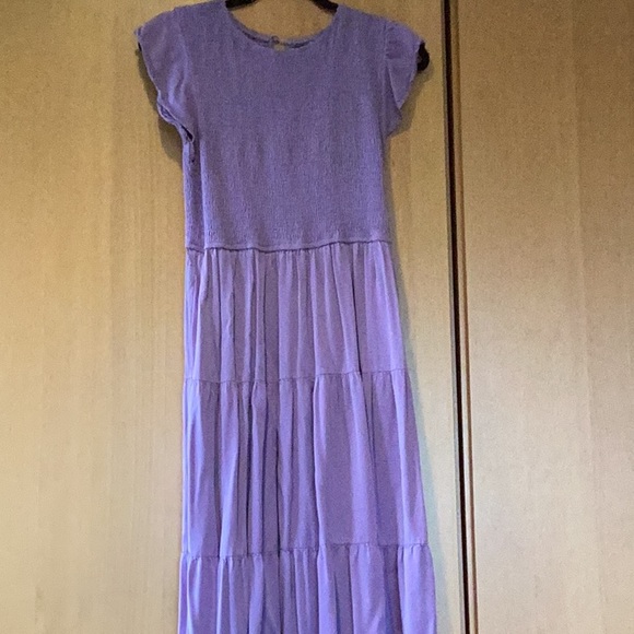Zesica | Lavender Tiered Maxi Dress with Flutter Cap Sleeves - Picture 1 of 3